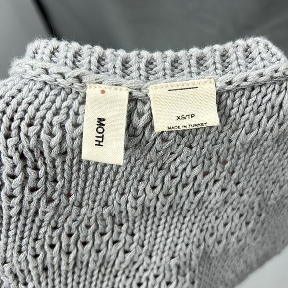 Anthropologie Moth Sana Foiled Silver Metallic Knit Tank Top XS X-Small Anthro - Picture 8 of 8